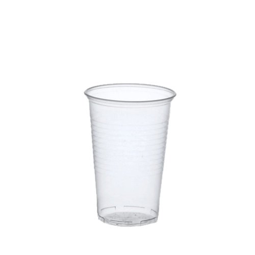 Papstar Plastikbecher / Kunststoffbecher 0.3 l transparent (100 Stück) ø 7.8 cm, Höhe 11.3 cm mit Füllstrich, praktischer Einwegbecher