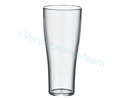 5 Stk. glasklare Mehwegbecher SAN, Weizenbierbecher 300ml