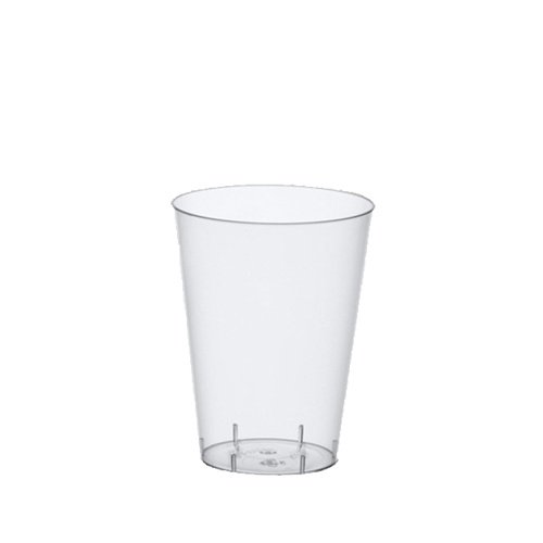 Papstar Trinkbecher / Plastikbecher (50 Stück) 0,2 l, Ø 7.5 x 9.7 cm, glasklar, transparent, aus Polystyrol