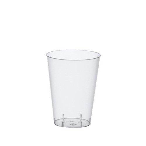 Papstar Trinkbecher / Plastikbecher (50 Stück) 0,2 l, Ø 7.5 x 9.7 cm, glasklar, transparent, aus Polystyrol