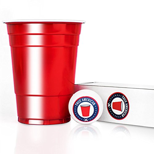 100 Original USA Red Cups + 6 Bälle + Spieleanleitung